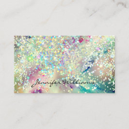 Pastel Alcohol Ink Holographic Glitter Elegant Visitekaartje