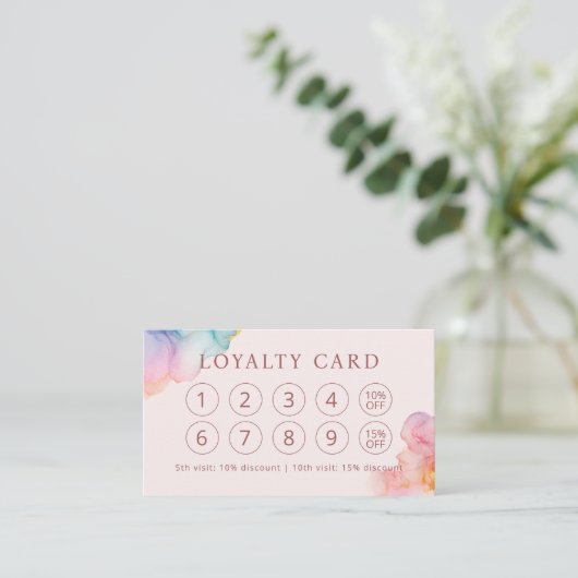 Pastel Alcohol Ink Modern Loyalty Card (Staand voorkant)