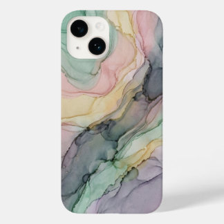 Pastel Alcohol Ink Vloeibare Abstracte Marmer Case-Mate iPhone 14 Hoesje