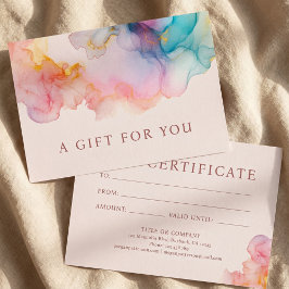 Pastel Alcohol Inkt Cadeaubon Card