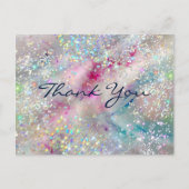 Pastel alcohol inkt holografische glitter dank u briefkaart (Voorkant)
