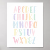 Pastel Alfabet Meisjeskamer Poster (Voorkant)