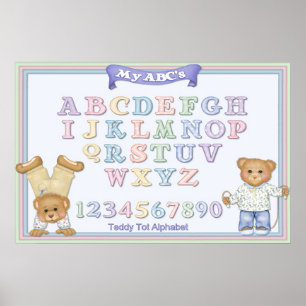 Pastel Alfabet Plezierige Teddyberen Poster