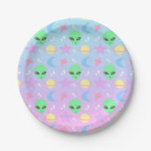 Pastel Alien Pattern Papieren Bordje (Voorkant)