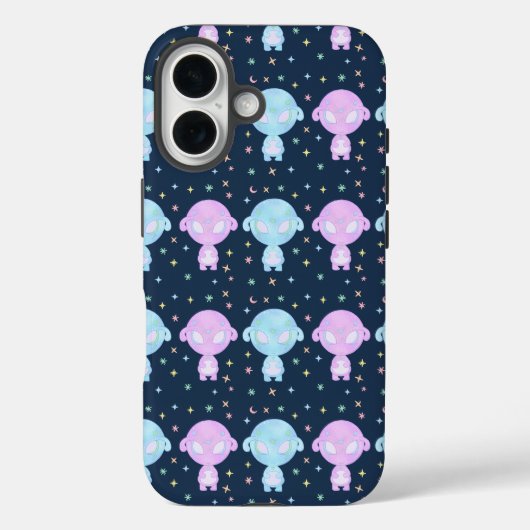 Pastel Alien Tweelingzusters | Cute Kosmische Kawa Case-Mate iPhone Case (Achterkant)