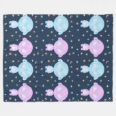 Pastel Alien Tweelingzusters | Cute Kosmische Kawa Fleece Deken (Voorkant (Horizontaal))