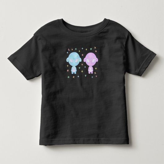 Pastel Aliene Tweelingzusters | Schattig Kosmisch  Kinder Shirts (Voorkant)
