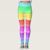 Pastel-alk regenboogstripes leggings (Voorkant)