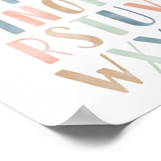 Pastel Alphabet ABC Girl Nursery Decor Poster (Hoek)