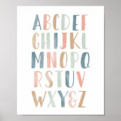 Pastel Alphabet ABC Girl Nursery Decor Poster (Voorkant)