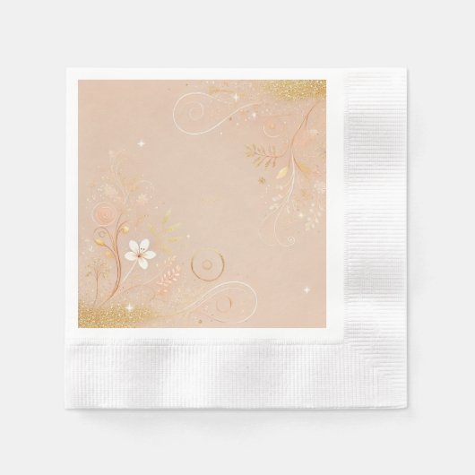 Pastel Amber Floral Morif Design Servet (Voorkant)
