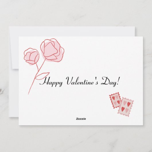 Pastel Amour Letter Hart Roze Valentijn Groet Feestdagenkaart (Achterkant)