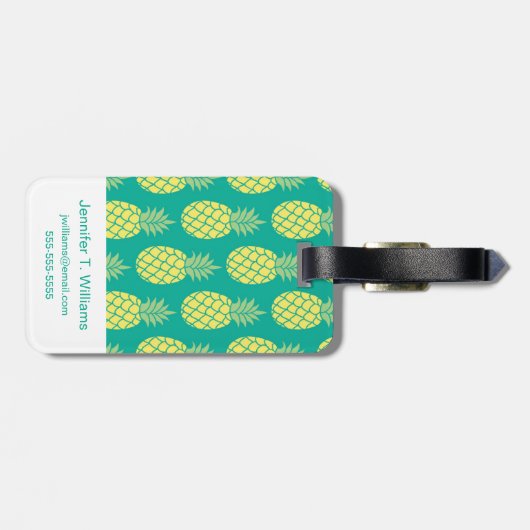 Pastel anananas bagagelabel (Achterkant horizontaal)