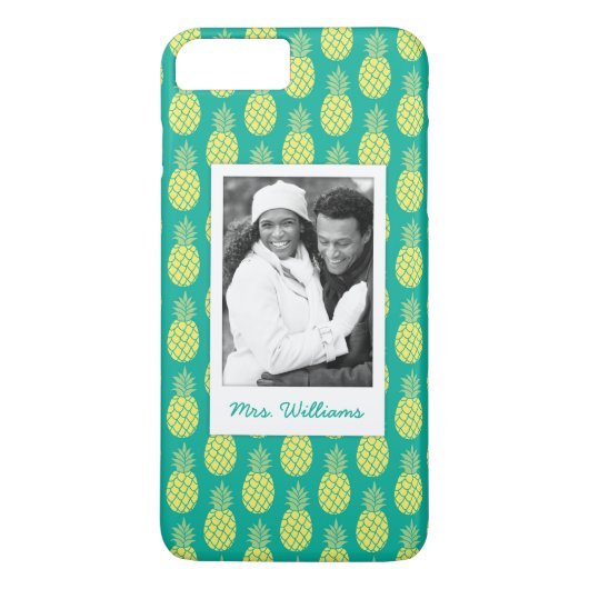 Pastel anananas | Foto en naam toevoegen Case-Mate iPhone Case (Achterkant)