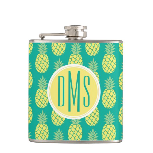 Pastel anananas | Monogram Heupfles (Voorkant)