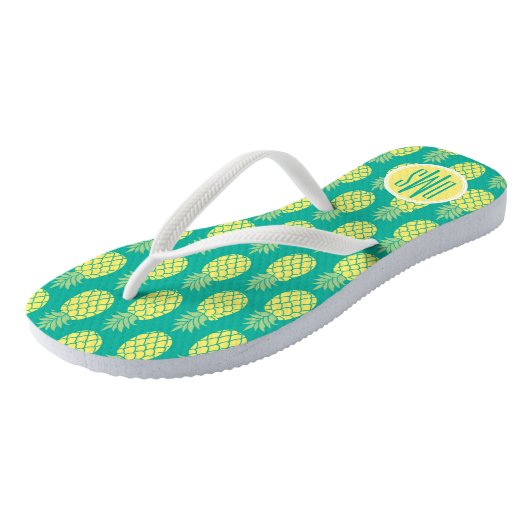 Pastel anananas | Monogram Teenslippers (Schuin)