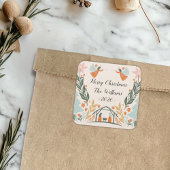 Pastel Angel Christmas Vierkante Sticker