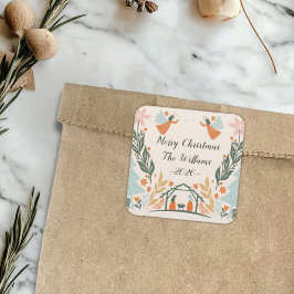 Pastel Angel Christmas Vierkante Sticker