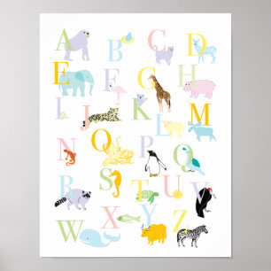 Pastel Animal ABC Print
