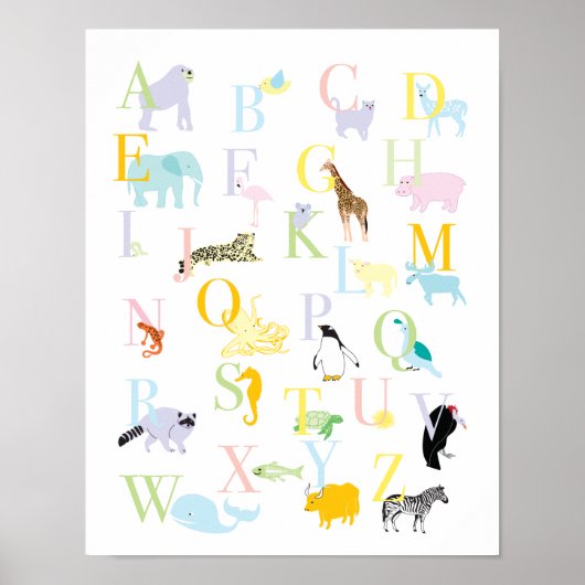 Pastel Animal ABC Print (Voorkant)