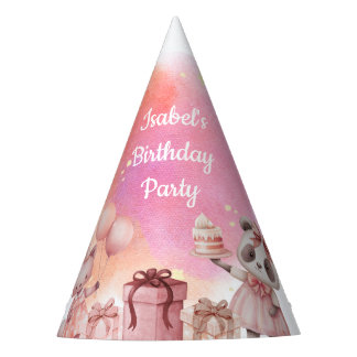 Pastel Animal Birthday Party Hat Feesthoedjes