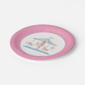 Pastel Animal Carrousel Baby shower Bord (Gekanteld)