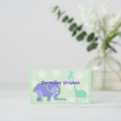 Pastel Animal Children's Calling Card Contactkaartje (Staand voorkant)