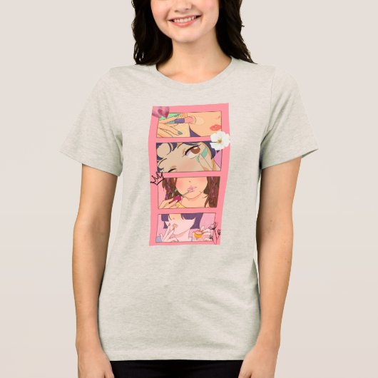 Pastel Anime Bloem T-shirt (Voorkant)