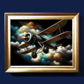 Pastel Antiek tweedekker vleugelvliegtuig Poster