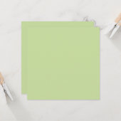 Pastel Appelgroen Effen Kleur Kaart (Voorkant / Achterkant in situ)