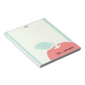 Pastel Apple Brush Frame Teacher Notepad Notitieblok (Schuin)