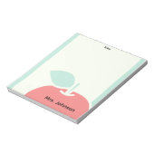Pastel Apple Brush Frame Teacher Notepad Notitieblok (Linkerzijde)