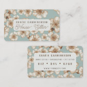 Pastel Aqua Blossoms House Sitter Visitekaartje (Voorkant / Achterkant)