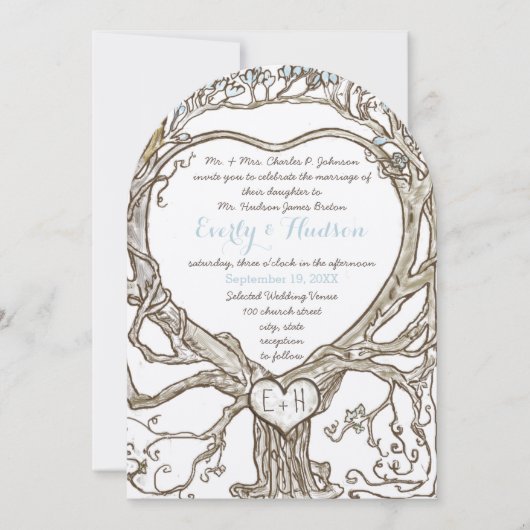 Pastel Aqua Blue Boho Bohemian Heart Kaart (Voorkant)