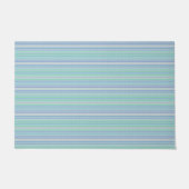 Pastel Aqua Blue Dunne Strepen Vloermat Deurmat (Voorkant)