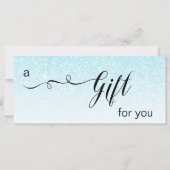 *~* Pastel Aqua Blue Glitter Trendy Gift Kaart (Voorkant)