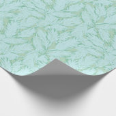 Pastel Aqua Botanische Palm Leaf Verpakking Papier (Hoek)
