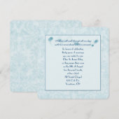 pastel aqua damask vow vernieuwing kaart (Voorkant / Achterkant)