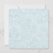 pastel aqua damask vow vernieuwing kaart (Achterkant)