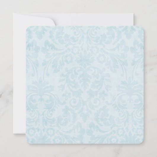 pastel aqua damask vow vernieuwing kaart (Achterkant)