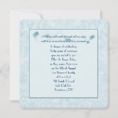 pastel aqua damask vow vernieuwing kaart (Voorkant)