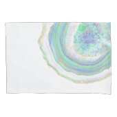 Pastel Aqua en Paarse Agaat Patroon Kussensloop (Voorkant-Links)