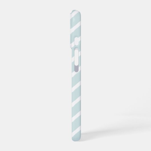 Pastel Aqua Geometric Pattern Monogram iPhone 16 Hoesje (Linkerkant)
