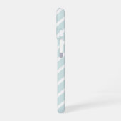 Pastel Aqua Geometrisch Patroon Monogram iPhone 16 Hoesje (Linkerkant)