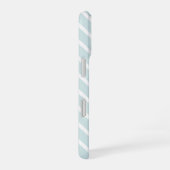 Pastel Aqua Geometrisch Patroon Monogram iPhone 16 Hoesje (Rechterkant)