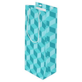 PASTEL AQUA GEOMETRISCHE KUBPATRONEN WIJN CADEAUTAS