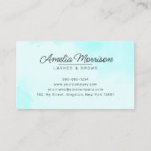 Pastel Aqua Gold Glitter Agaat Oogwimpers Brows Visitekaartje (Voorkant)
