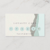 Pastel Aqua Gray Kraft Mountain 6 Punch Loyalty Visitekaartje (Voorkant)