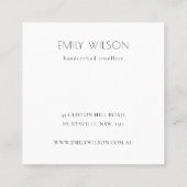 Pastel Aqua Gray Kraft Mountain Torn Edge Logo Vierkante Visitekaartje (Achterkant)