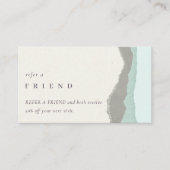 Pastel Aqua Gray Kraft Mountain Verwijs een vriend Visitekaartje (Voorkant)
